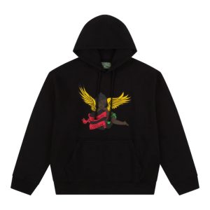 Embroidered Logo Hoodie black