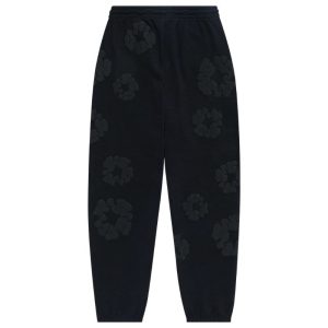 Mono Cotton Wreath Sweatpants Black