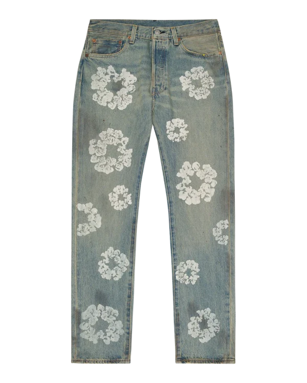 Denim Dirty Wash Wreath 501 Light Wash